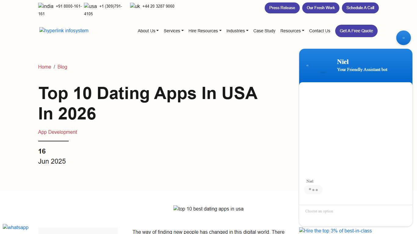 Top 10 Dating Apps in USA: A 2026 Guide Hyperlink InfoSystem